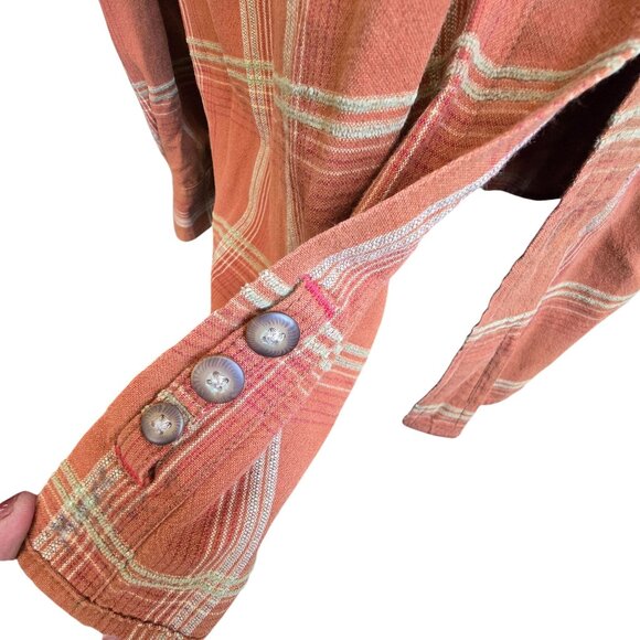 The Territory Ahead Orange Plaid Button-Down Shirt Womans Large Cotton CM2098 - Picture 12 of 12